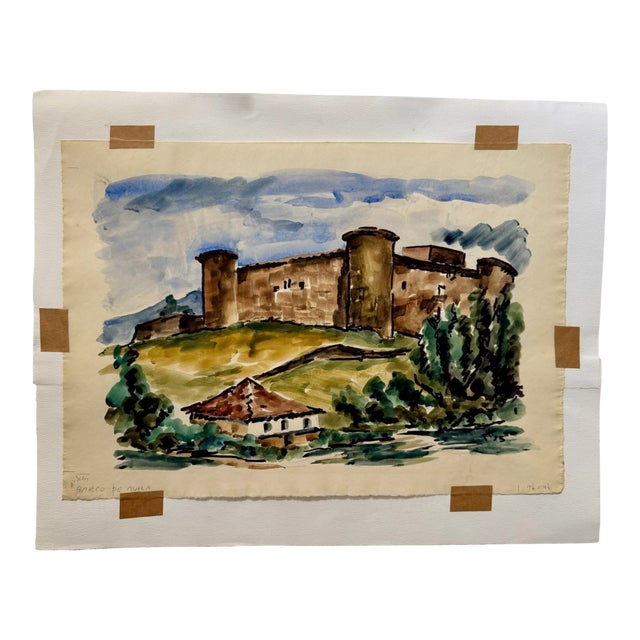 Title: Henry Emil Salloch Original Watercolor on Paper Barco De Avila, 1973. For Sale