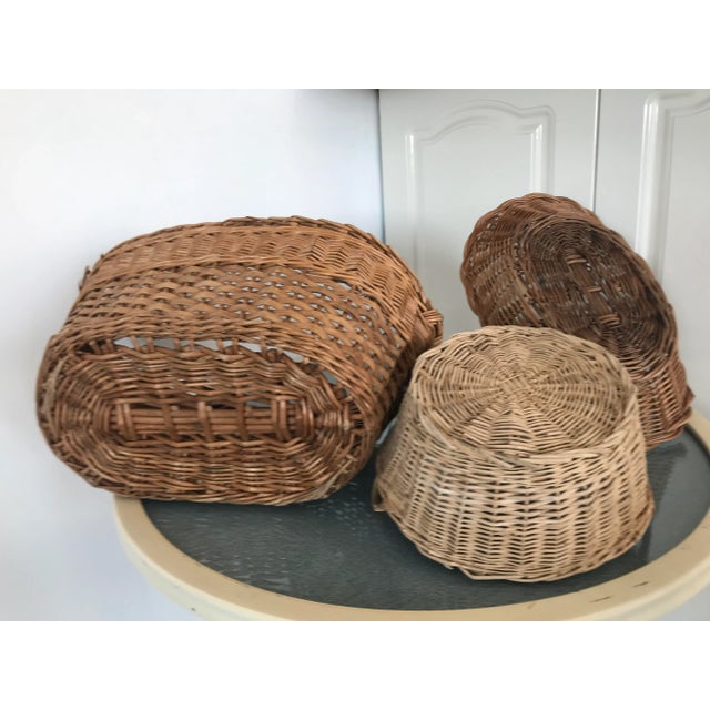 Wicker Baskets, 1970s, Set of 3 For Sale - Image 9 of 11