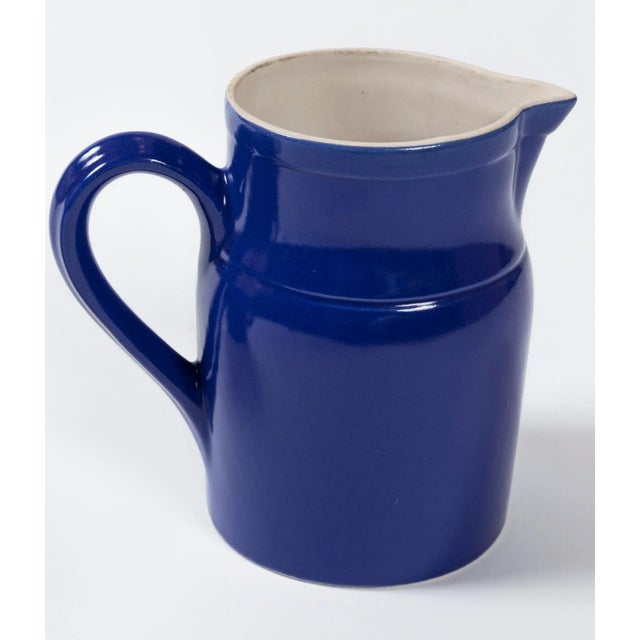 Blue Two Vintage Ceramic Dairy Pitchers, Digoin, France, 1960's For Sale - Image 8 of 10