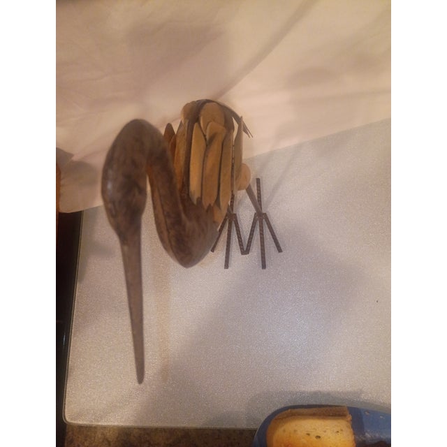 1960s Mid 20th Century Modern "Bora" Style Driftwood and Rebar Heron Sculpture For Sale - Image 5 of 8