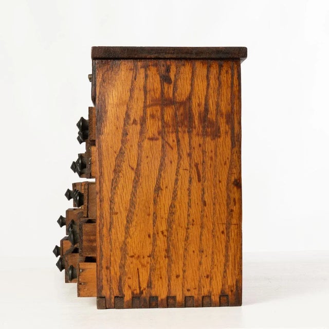 Early 20th Century Antique Oak 20 Drawer Watchmaker's Chest For Sale - Image 5 of 9
