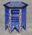 Hand-Painted Moroccan-Style Hexagonal Side Table, Musharabi Blue For Sale In Orlando - Image 6 of 6