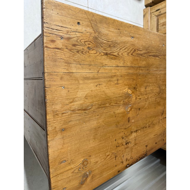 Antique Pine Cupboard With Porcelain Knobs From England For Sale - Image 12 of 18