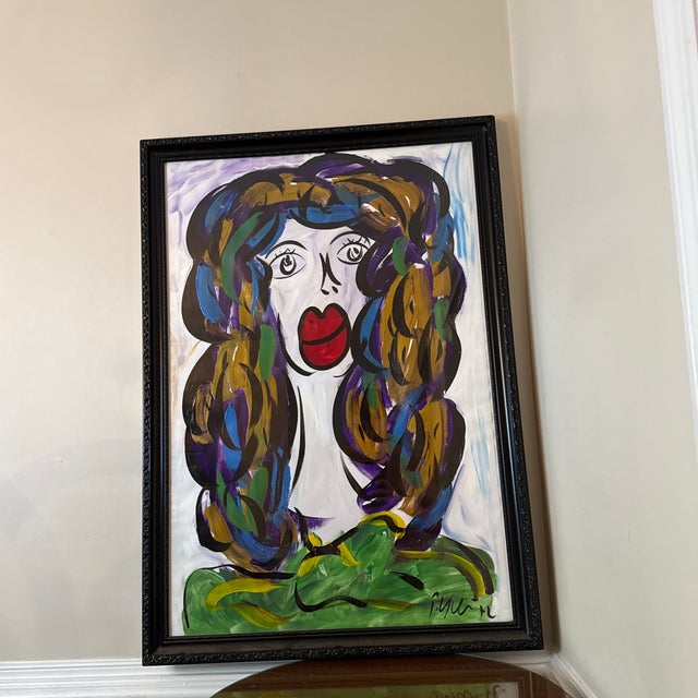 White 1970s Original Peter Keil Abstract Painting ~ Framed For Sale - Image 8 of 12