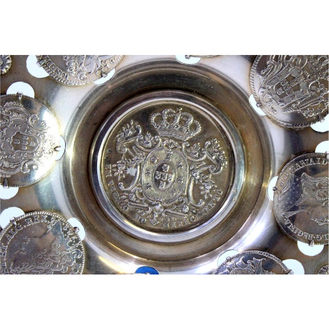 Silver Ring with Rosettes in Relief and Coins For Sale - Image 3 of 6