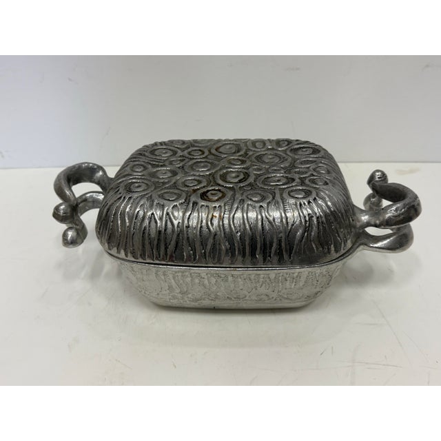 Donald Drumm Vintage Mid-Century Modern Donald Drumm Aluminum Covered Casserole Dish For Sale - Image 4 of 10