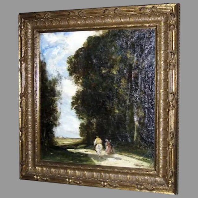 Dark Green Mid 20th Century "Solitary Rider in the Cotswold's" Landscape Oil Painting, Framed For Sale - Image 8 of 8
