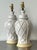 Vintage Glazed Ceramic Trellis Lamps - A Pair For Sale - Image 4 of 12