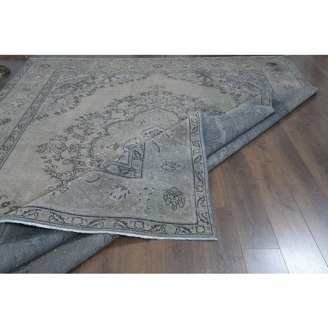 Traditional 1970s Vintage Persian Handmade Wool Cotton Brown Area Rug For Sale - Image 3 of 11