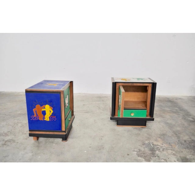 Italian Walnut Dressers, 1980s, Set of 2 For Sale - Image 4 of 15