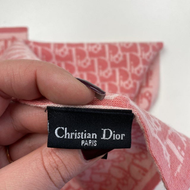 Christian Dior Christian Dior Paris Pink Large Scarf For Sale - Image 4 of 10