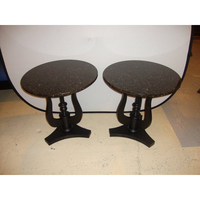 Art Deco Ebony Based End Tables A Pair Chairish