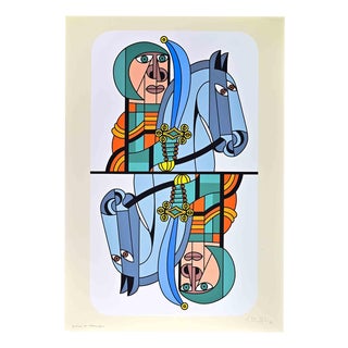 Sergio Ruffolo, Horse and Rider, Screenprint, 1974 For Sale