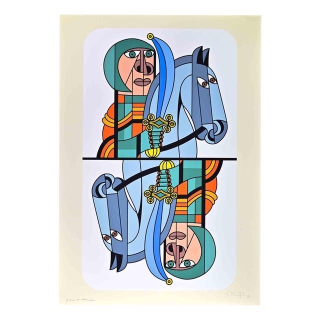 Sergio Ruffolo, Horse and Rider, Screenprint, 1974 For Sale