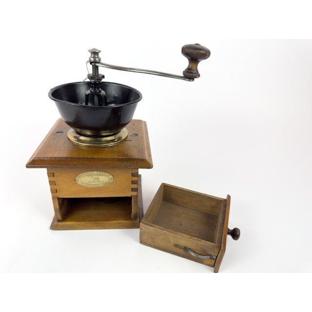Coffee Vintage Peugeot Frères Wooden Manual Coffee Grinder, France For Sale - Image 8 of 16
