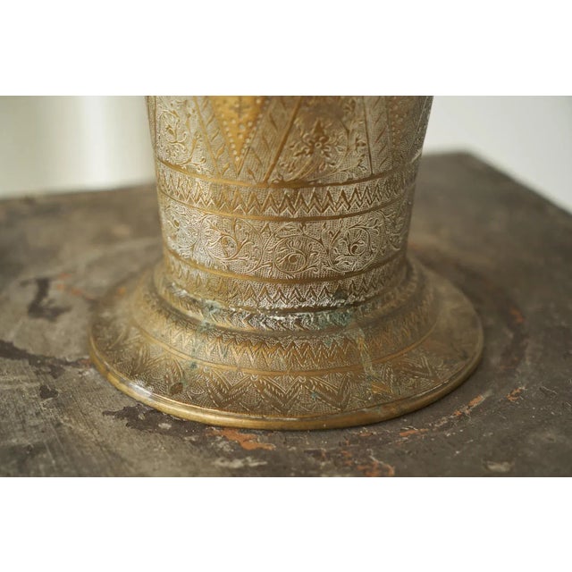 Copper Antique Intricately Decorated Vase in Hand Chased Copper, 1940s For Sale - Image 8 of 11