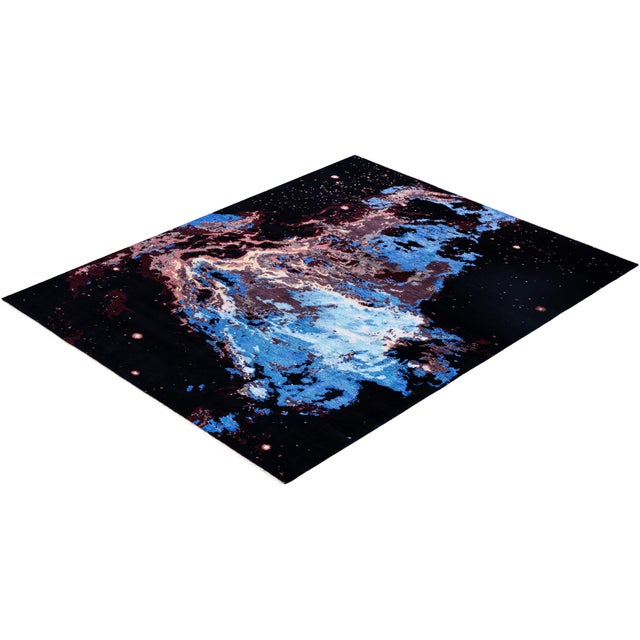 Black Ikat, One-of-a-Kind Hand-Knotted Area Rug - Black, 8' 2" x 10' 2" For Sale - Image 8 of 8