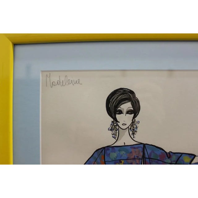 Traditional Nina Ricci 'Iris' 81 Watercolor Fashion Plate For Sale - Image 3 of 7