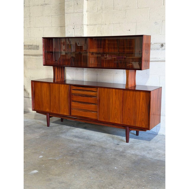 Mid-Century Modern Arne Vodder Rosewood Sideboard Credenza With Hutch Vintage Danish Mid-Century Modern For Sale - Image 3 of 16