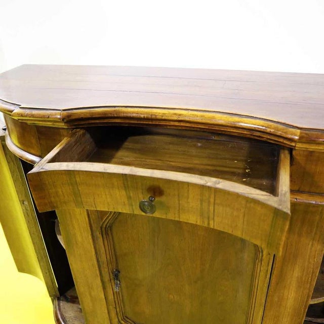 Wood Credenza with 3 Shaped Doors For Sale - Image 12 of 18