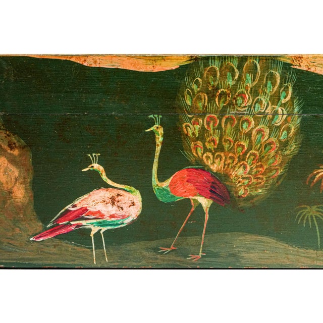 Lovely Asian Inspired Antique Hand Painred Large Humidor Box Chinoiserie Home Decor For Sale - Image 10 of 18