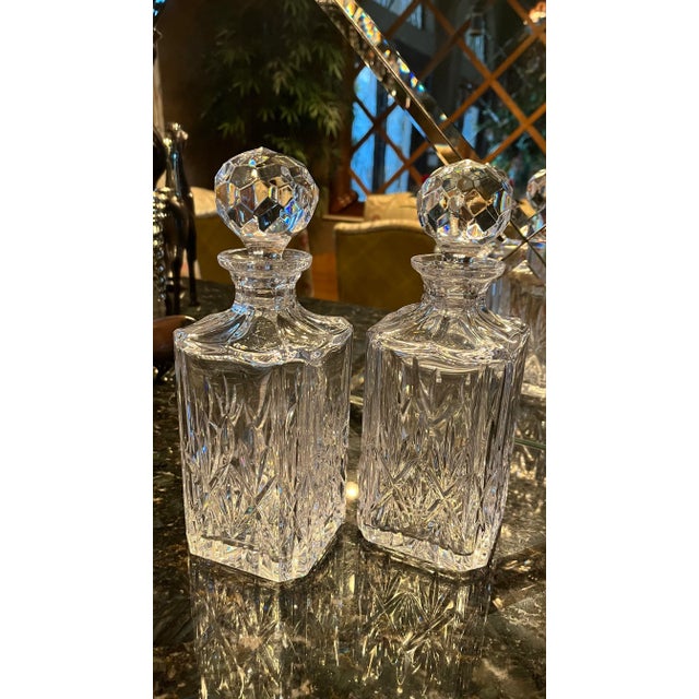 Tiffany and Co. Tiffany and Co. Decanters Heavy Cut Crystal - A Pair For Sale - Image 4 of 8