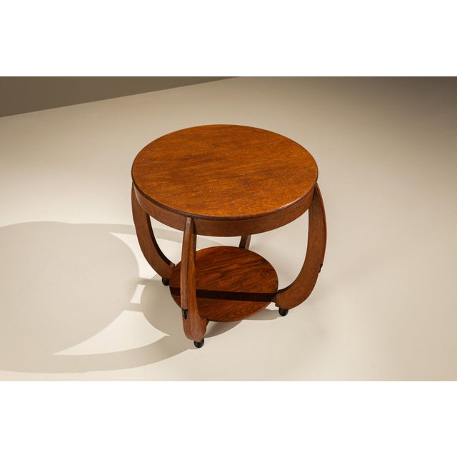 1920s Amsterdam School Side Table in Oak with Curved Legs, 1920s For Sale - Image 5 of 11