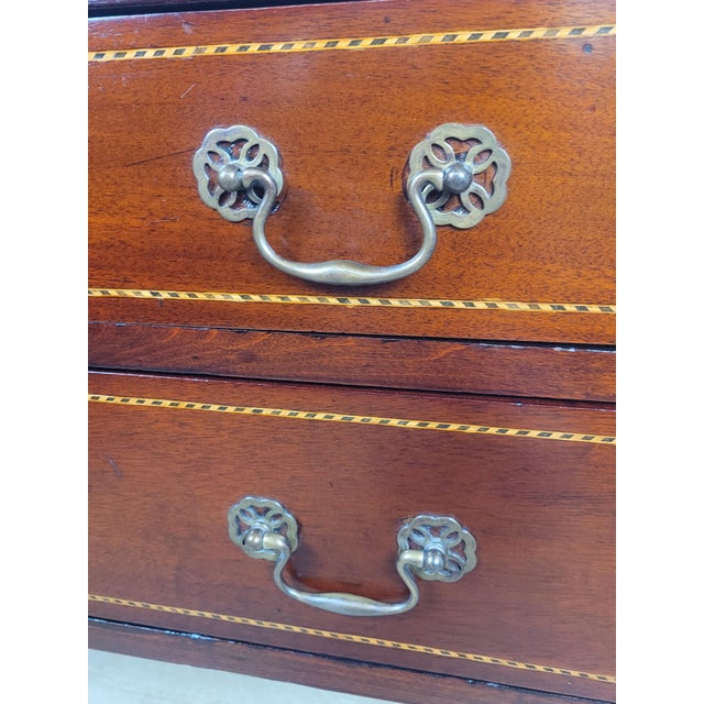 Wood Vintage Edwardian Style Inlaid Chest of 2 Drawers, 1940s For Sale - Image 7 of 18