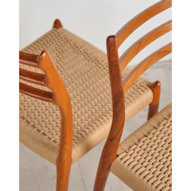 Model 78 Dining Chairs in Teak with Paper Cord Weave by Niels O. Møller for j.l. Møllers, Denmark, 1960s, Set of 6 For Sale - Image 17 of 18
