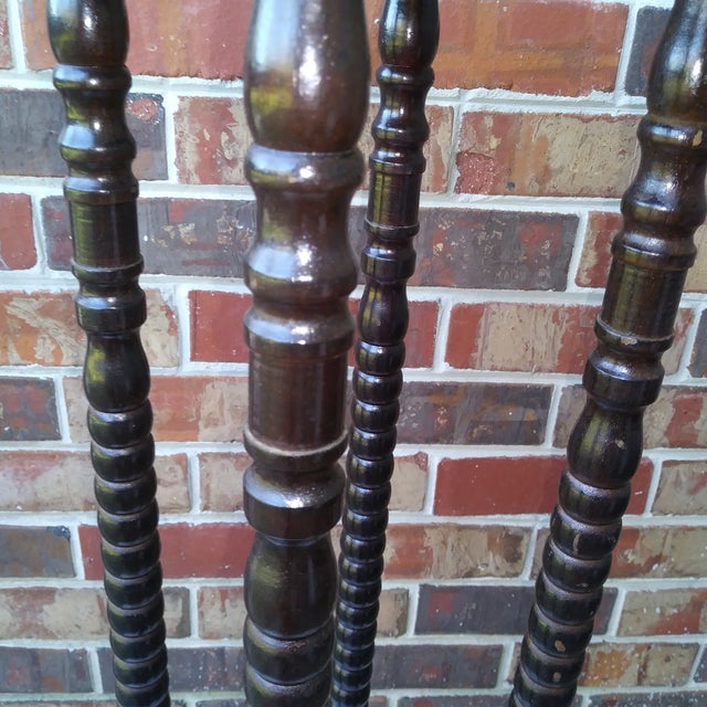 Mid Century Mahogany and Marble Two Shelf Plant Stand With Vetreria Operaia Lux Italian Vase For Sale - Image 10 of 18