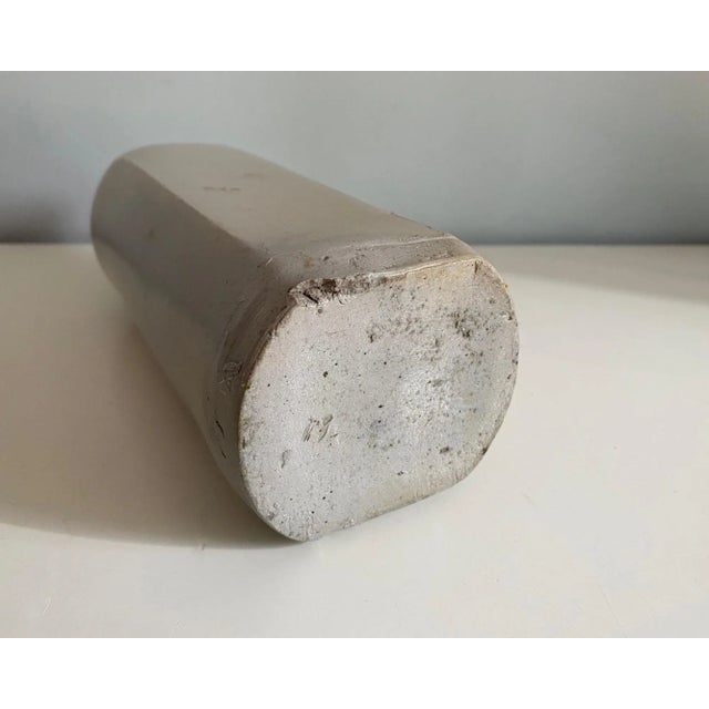 Light Gray Antique Stoneware Bottle With Porcelain Stopper For Sale - Image 8 of 9
