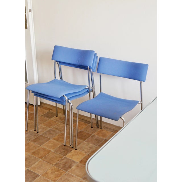 Set of two Campus chairs by Lammhults, rare baby blue upholstery, Very good condition, little trace of use. Perfect for...