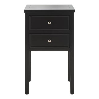 Toby Accent Table with Storage Drawer in Black For Sale