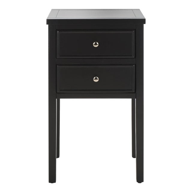 Toby Accent Table with Storage Drawer in Black For Sale