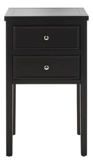 Toby Accent Table with Storage Drawer in Black