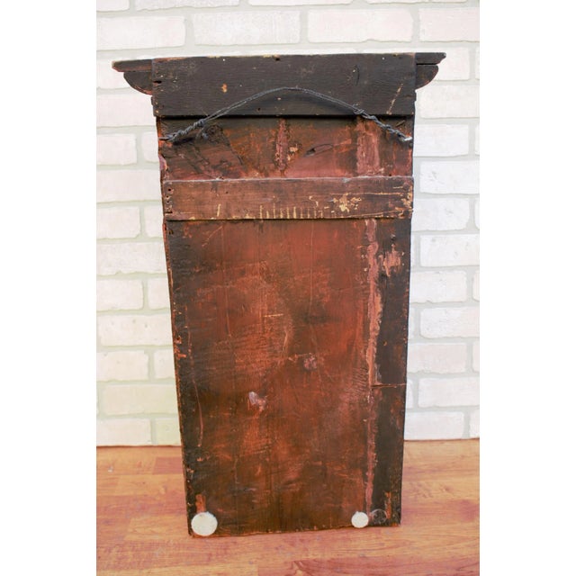 Wood Vintage Asian Hand Painted Red Storage Cabinet For Sale - Image 7 of 11