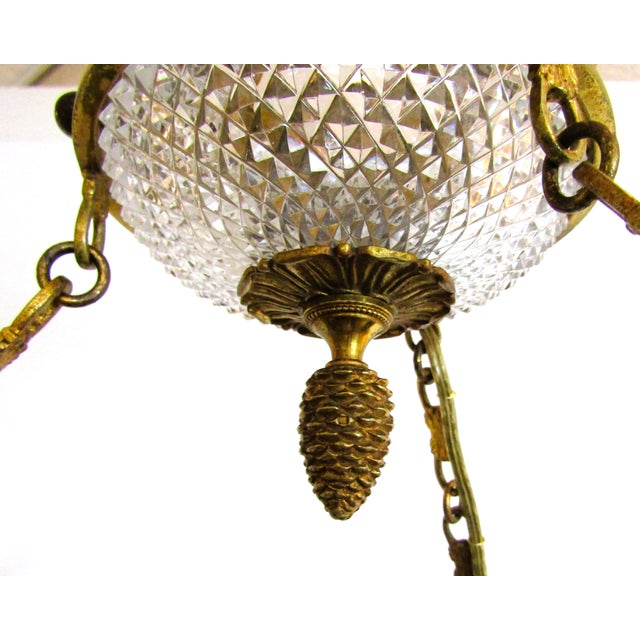 Metal Vintage Sherle Wagner Empire Style Bronze and Cut Crystal Chandelier For Sale - Image 7 of 11