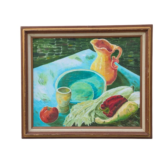 Vintage Still Life Vegetable Painting Framed For Sale - Image 13 of 13