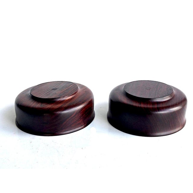 Don Shoemaker Vintage Hand Turned Brazilian Rosewood Catchall/Trinket Bowls, a Pair For Sale - Image 4 of 10