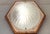 1980s Vintage Ceiling Lamp with Hexagonal Pine Wood Frame for Frosted Glass Shade, 1980s For Sale - Image 5 of 9