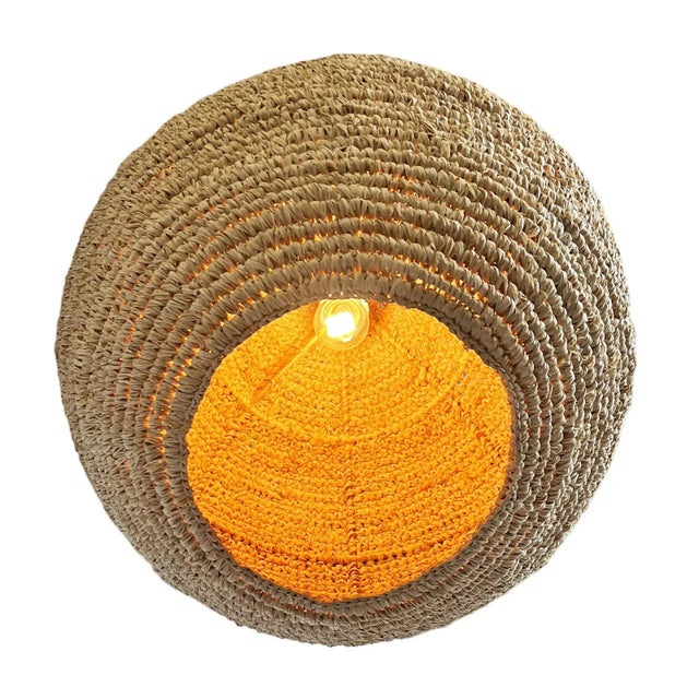 Blond Grass Globe Pendant Light Medium For Sale - Image 4 of 8