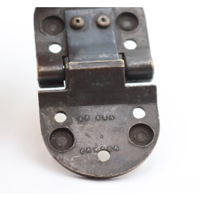 Pair of Vintage Oblong Brass Ice Box Hinges For Sale - Image 4 of 4