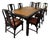 Burl and Black Lacquer Dining Set Attributed to Century Furniture's Chin Hua Collection, Designed by Raymond K. Sobota. Circa 1970s–80s. For Sale