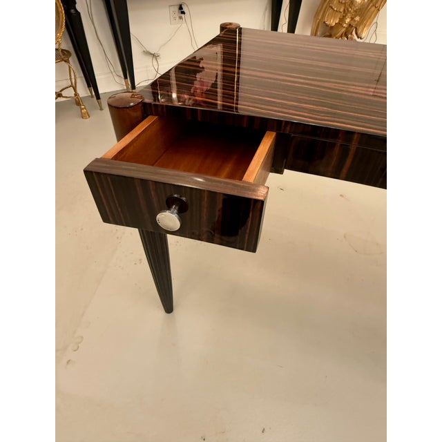 French Art Deco Macassar Elegant Writing Desk For Sale - Image 17 of 18