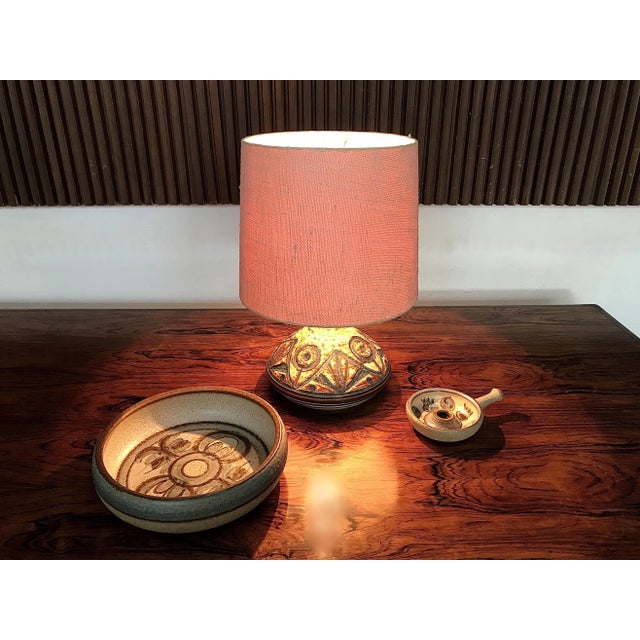 This handmade Danish ceramic set was designed by Noomi Backhausen for Søholm, Bornholmsk Stentøj during the 1960s. All...