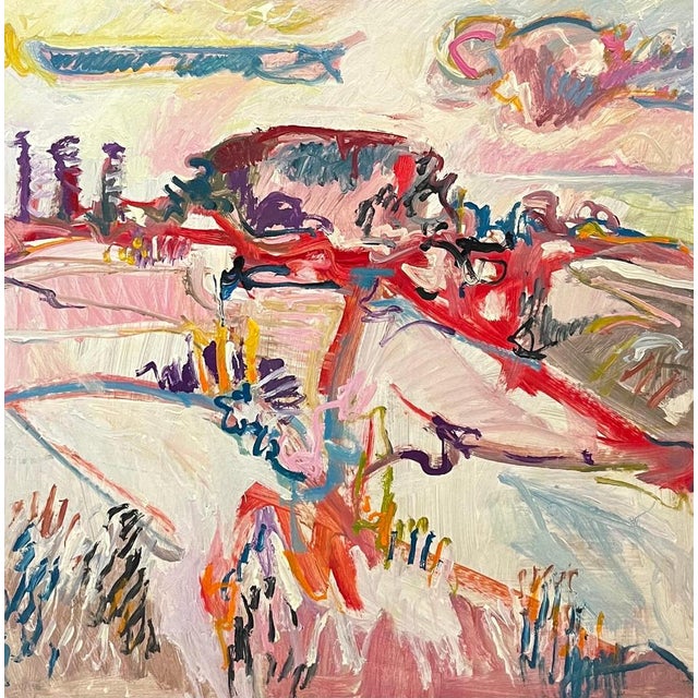Jean Krille, Landscape 140, Oil on Masonite For Sale - Image 13 of 13