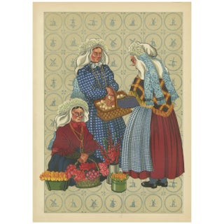 Traditional Market Scene in S Hertogenbosch, 1890, Paper For Sale