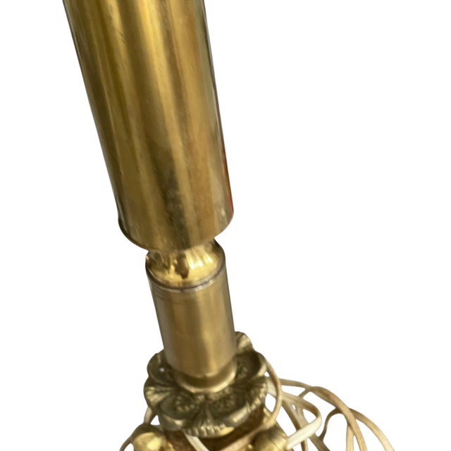 Metal 1960s Vintage Sculptural Brass Neoclassical Revival Table Lamps - a Pair For Sale - Image 7 of 12