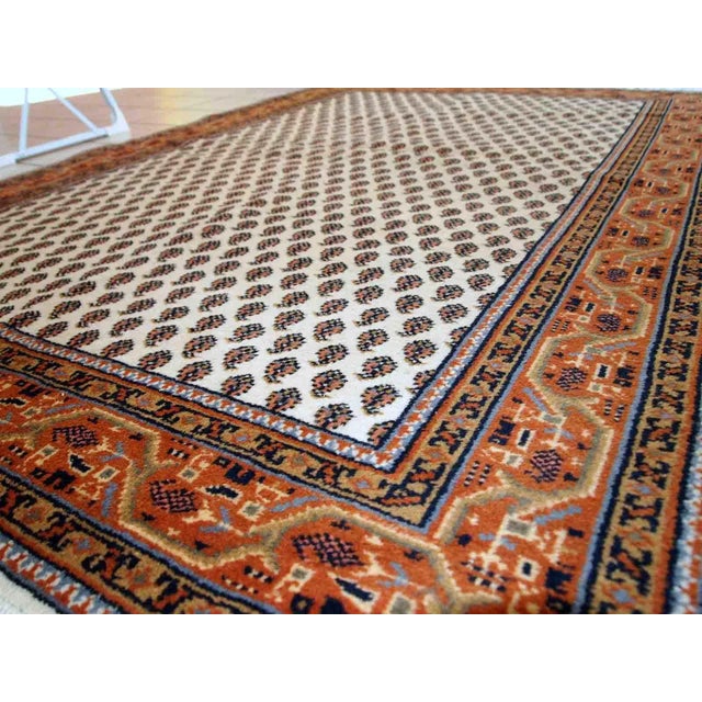 1980s Handmade Vintage Indian Seraband Style Rug 4' X 5.7' For Sale In New York - Image 6 of 9