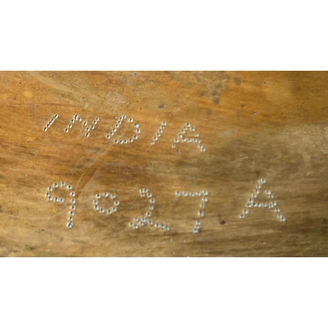 Circa 1970 Nicely-Sized Hollywood Regency-Style Brass Faux Bamboo Octagonal Dual-Handled Tray For Sale - Image 11 of 12